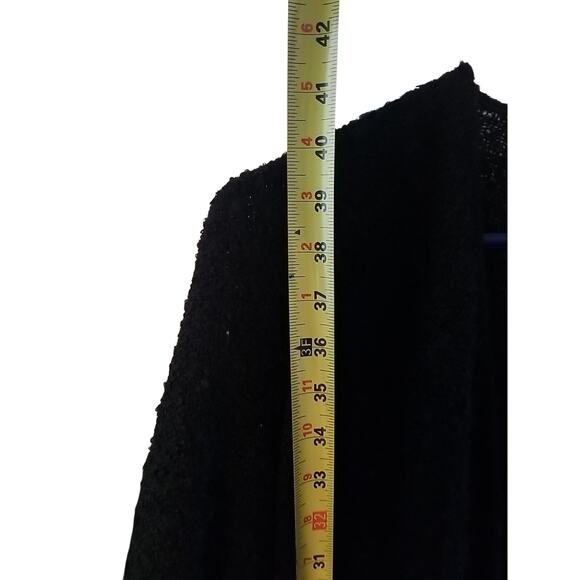 Womens One Size Plaid Red Black Fringed Open Front Poncho Wrap Cape - Picture 4 of 4